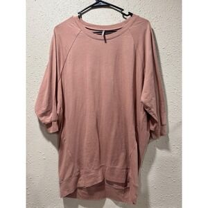 Tresics‎ Womens Mauve Pink Raglan 3/4 Sleeve Oversized Sweatshirt Pullover Small